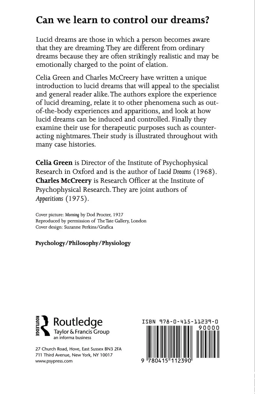 Rückseite: 9780415112390 | Lucid Dreaming | The Paradox of Consciousness During Sleep | Buch