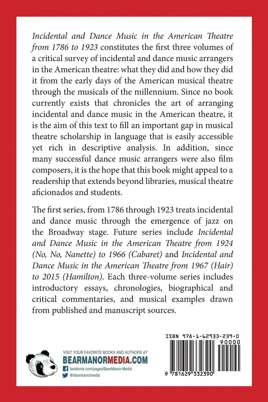 Rückseite: 9781629332390 | Incidental and Dance Music in the American Theatre from 1786 to 1923