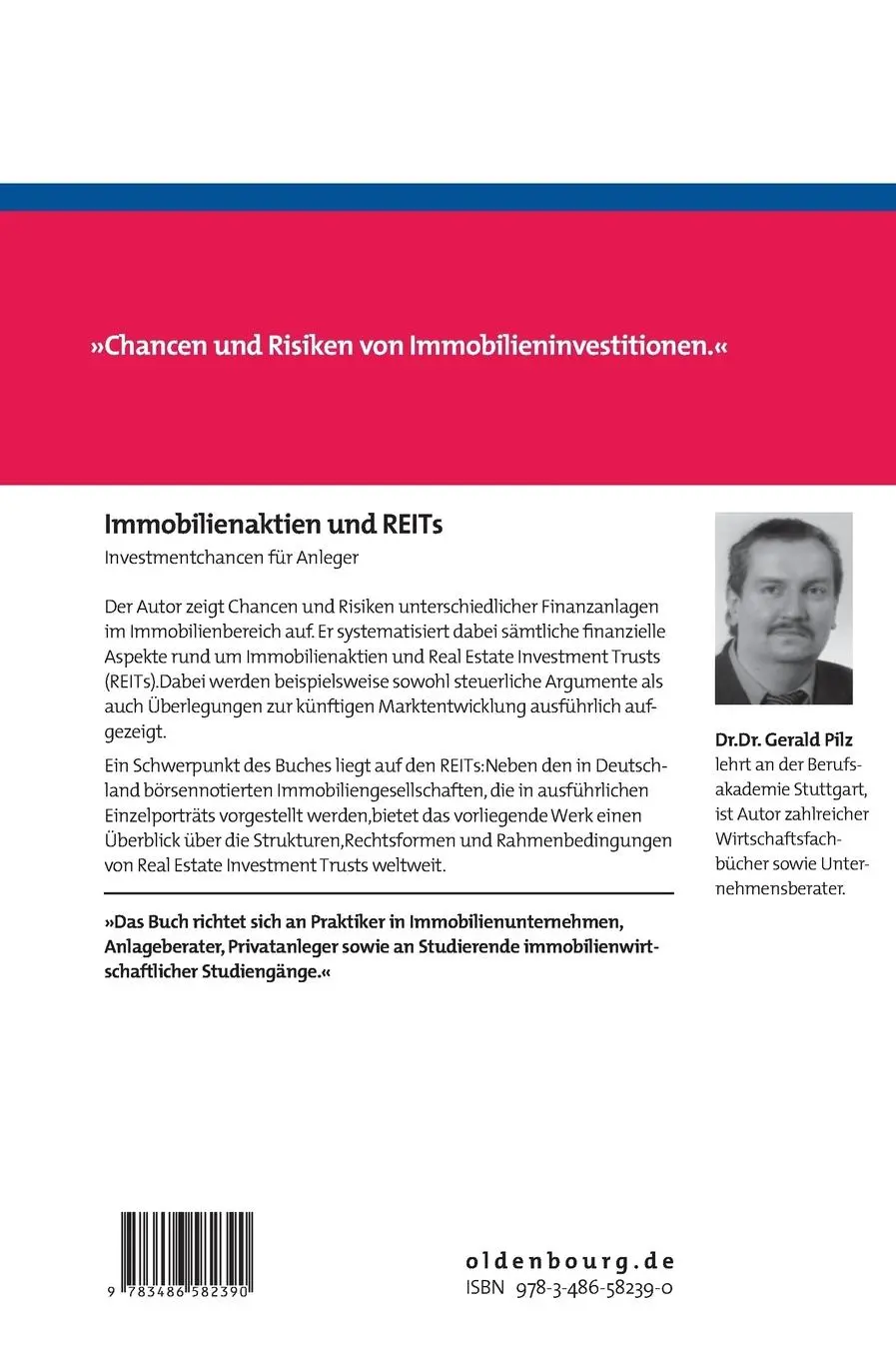 Rückseite: 9783486582390 | Immobilienaktien und REITs | Investmentchancen für Anleger | Pilz