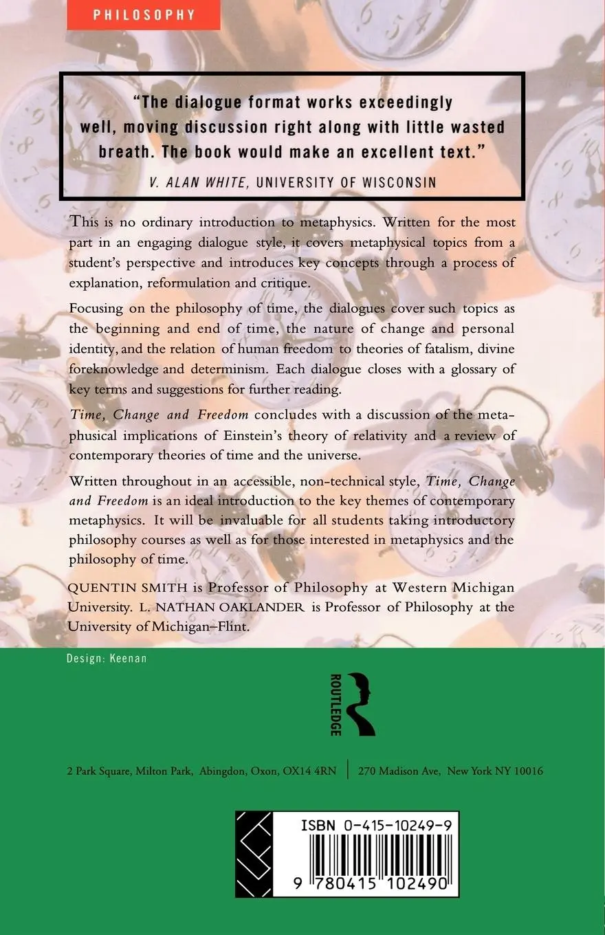 Rückseite: 9780415102490 | Time, Change and Freedom | An Introduction to Metaphysics | Buch