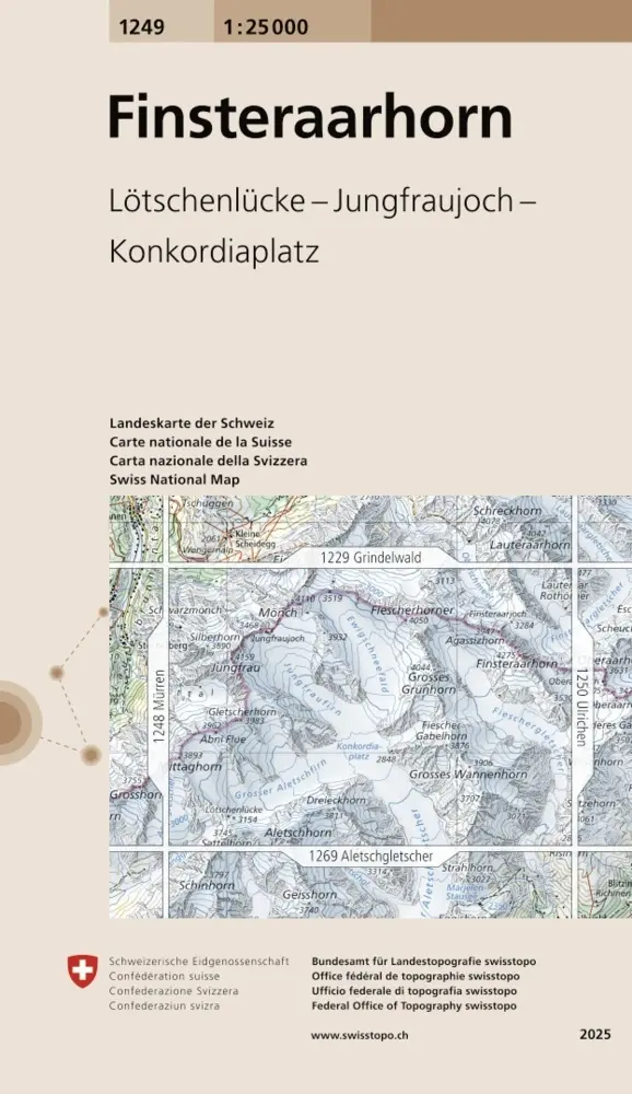 Cover: 9783302012490 | 1249 Finsteraarhorn | Lötschenlücke - Jungfraujoch - Konkordiaplatz