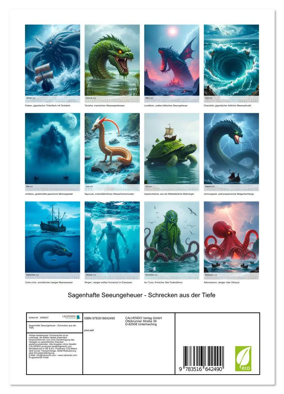 Bild: 9783516642490 | Sagenhafte Seeungeheuer - Schrecken aus der Tiefe (Wandkalender...