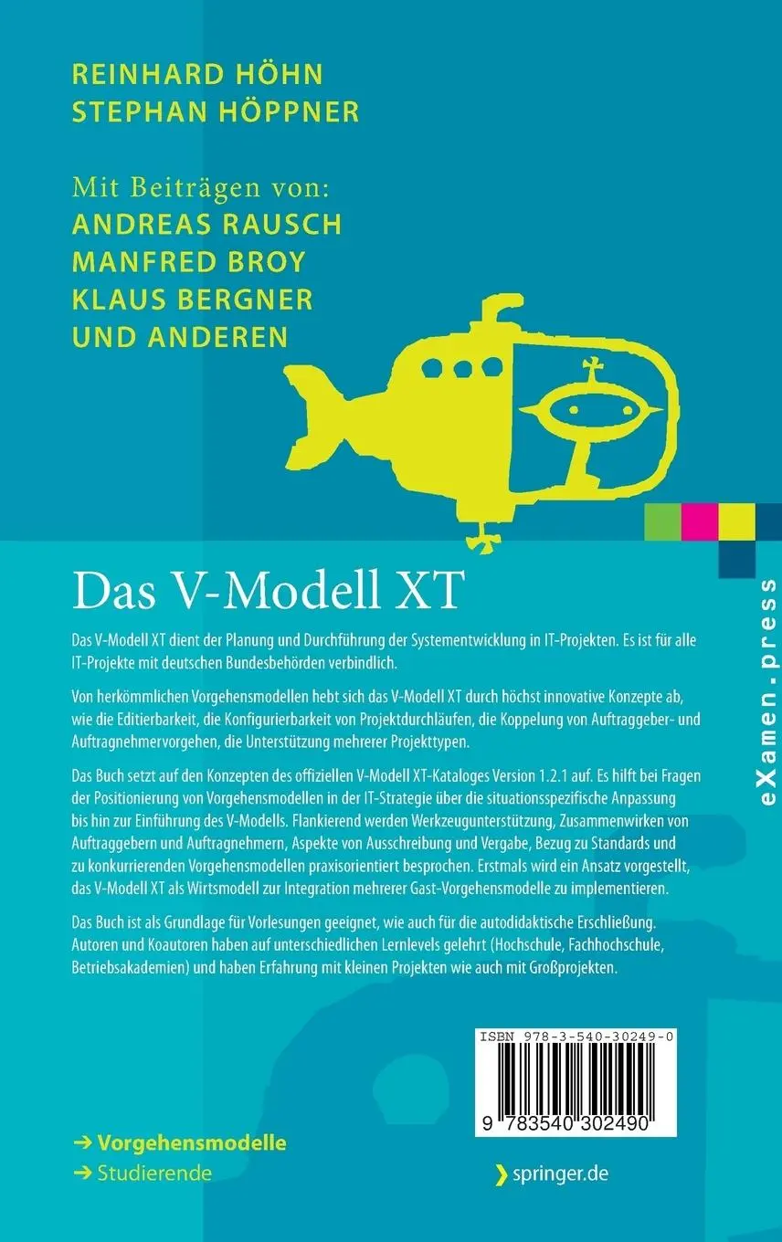 Rückseite: 9783540302490 | Das V-Modell XT | Grundlagen, Methodik und Anwendungen | Höhn (u. a.)