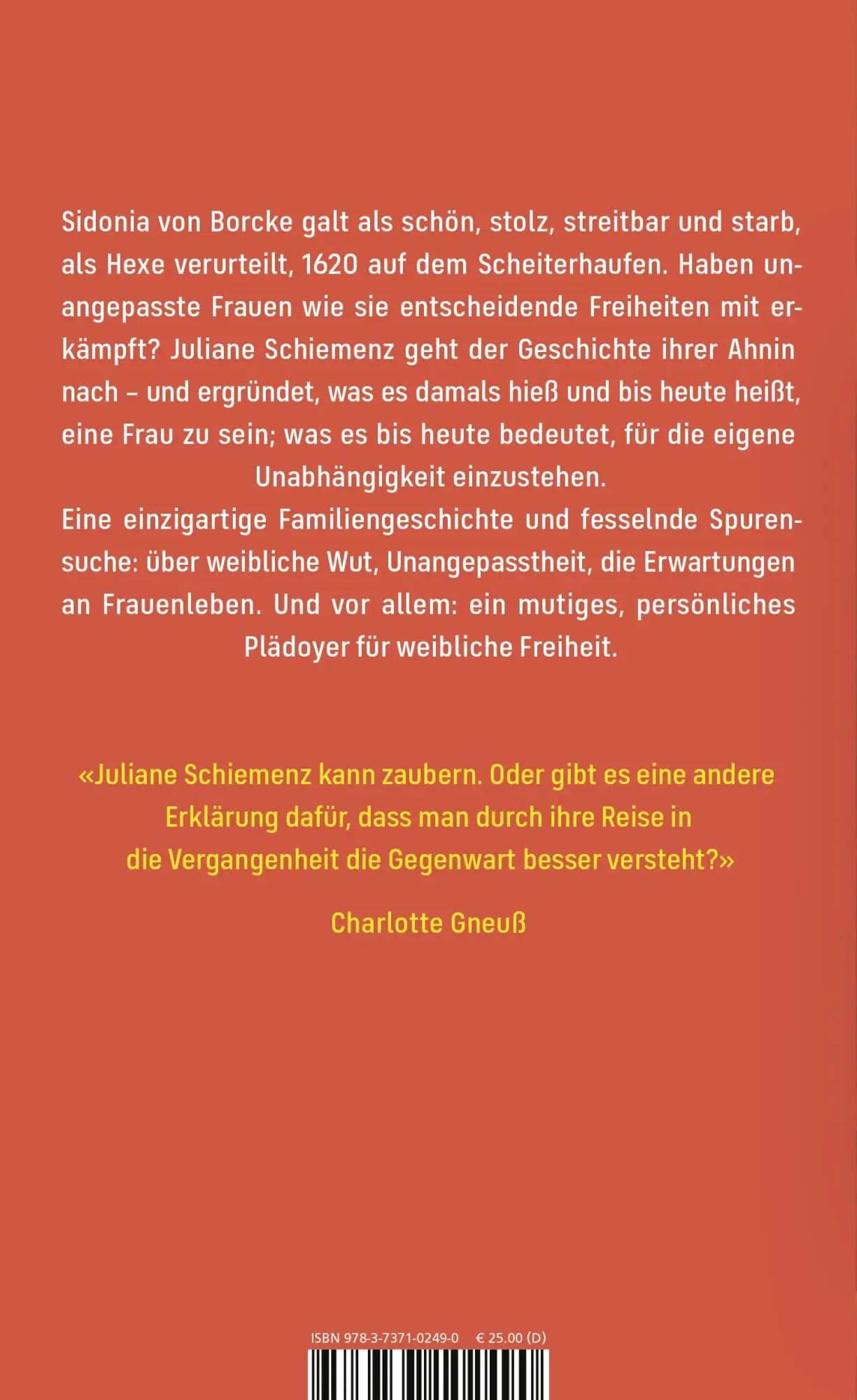 Rückseite: 9783737102490 | Meine Ahnin, die Hexe, und ich | Juliane Schiemenz | Buch | 336 S.