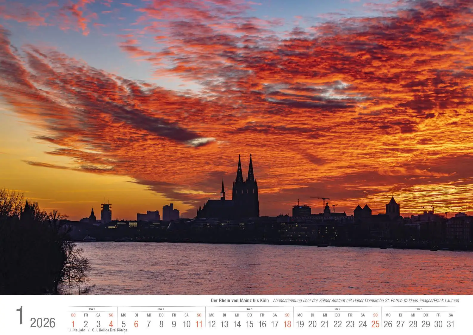 Bild: 9783965352490 | Der Rhein von Mainz bis Köln 2026 Bildkalender A3 Spiralbindung | 2026