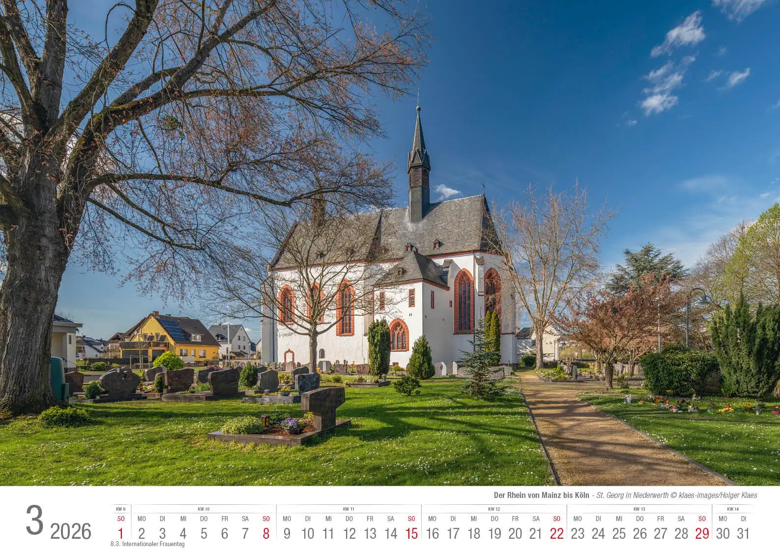 Bild: 9783965352490 | Der Rhein von Mainz bis Köln 2026 Bildkalender A3 Spiralbindung | 2026