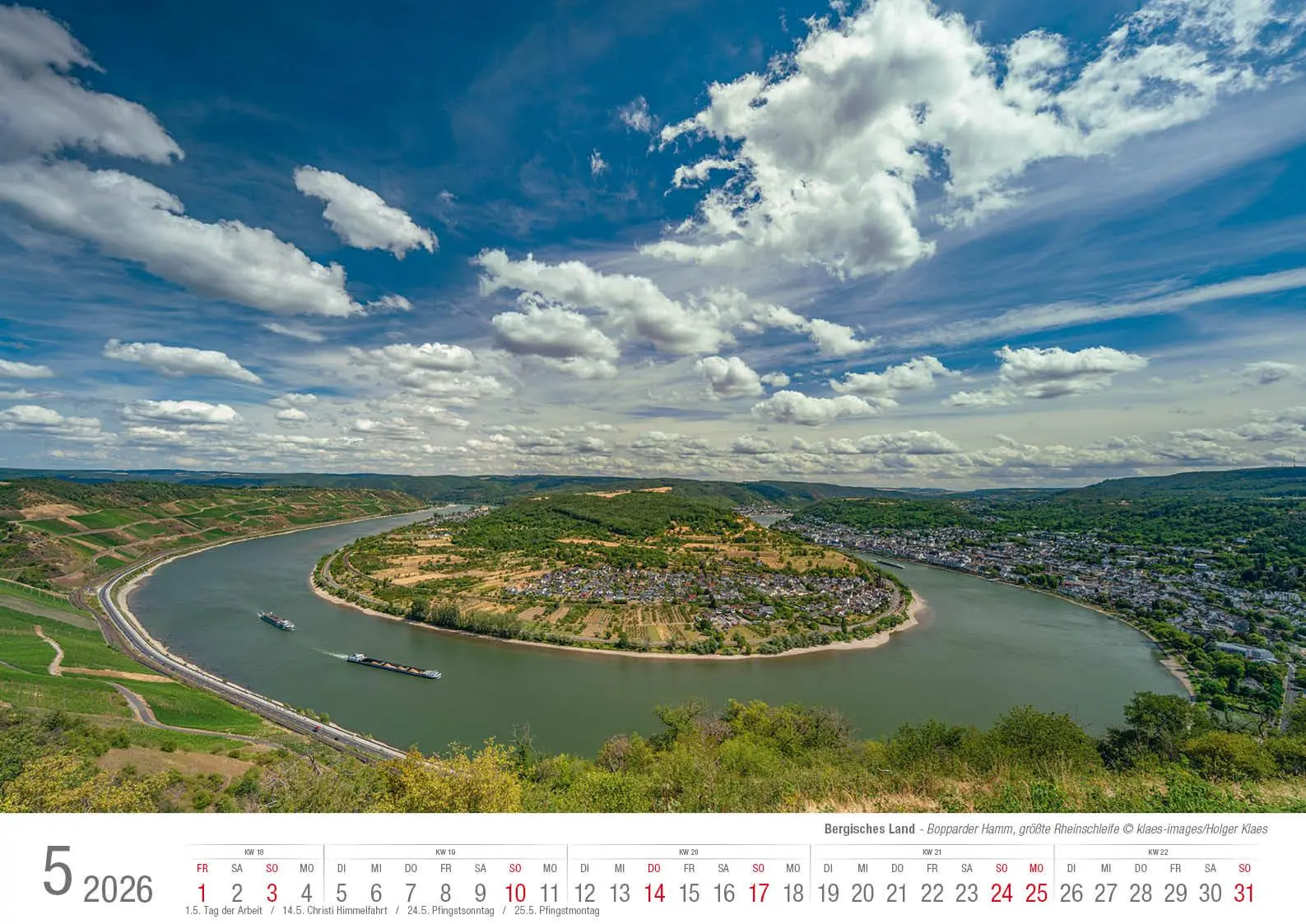 Bild: 9783965352490 | Der Rhein von Mainz bis Köln 2026 Bildkalender A3 Spiralbindung | 2026
