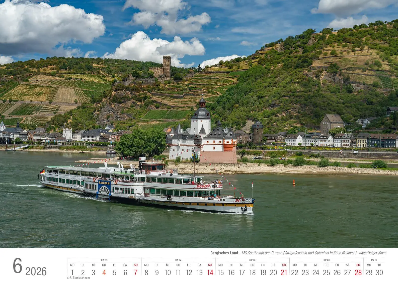 Bild: 9783965352490 | Der Rhein von Mainz bis Köln 2026 Bildkalender A3 Spiralbindung | 2026