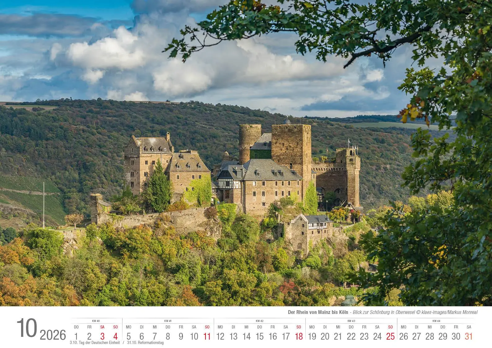 Bild: 9783965352490 | Der Rhein von Mainz bis Köln 2026 Bildkalender A3 Spiralbindung | 2026