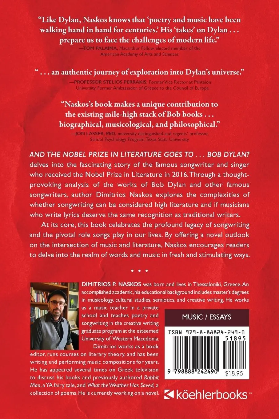 Rückseite: 9798888242490 | And the Nobel Prize in Literature Goes to . . . Bob Dylan? | Naskos