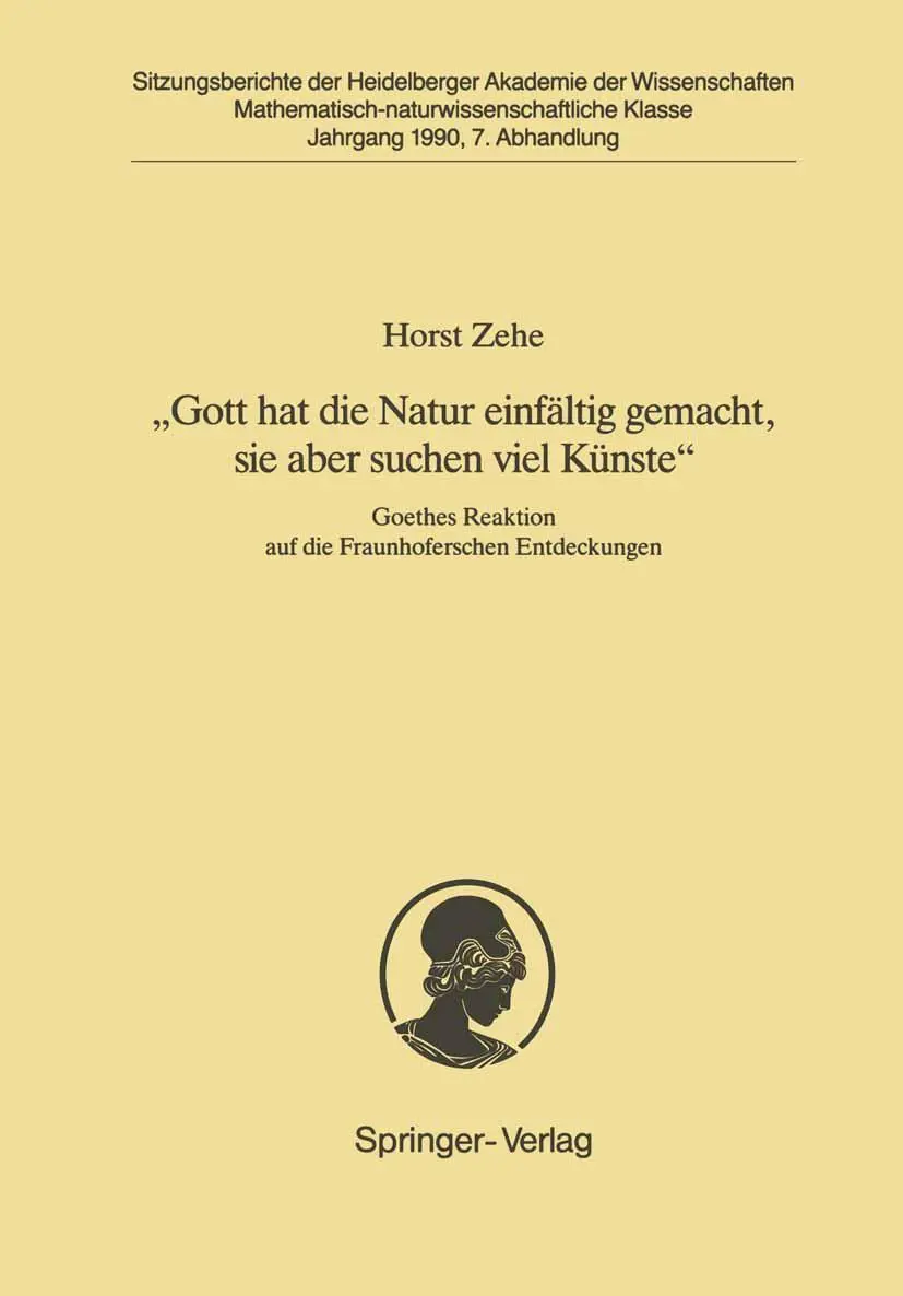 Cover: 9783540532590 | "Gott hat die Natur einfältig gemacht, sie aber schon viel Künste"