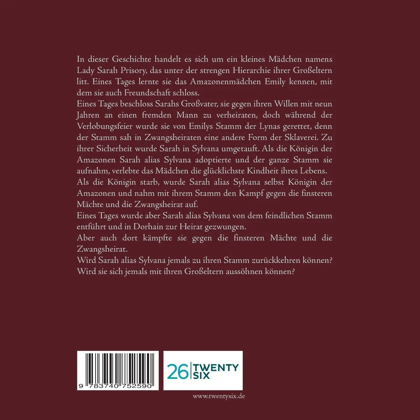Rückseite: 9783740752590 | Die letzte Amazone | Sarina Forster | Taschenbuch | 600 S. | Deutsch