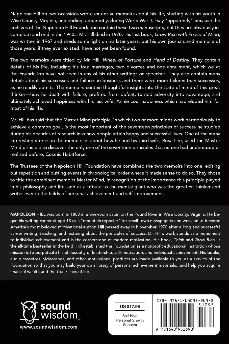Rückseite: 9781640952690 | Master Mind | The Memoirs of Napoleon Hill | Napoleon Hill | Buch