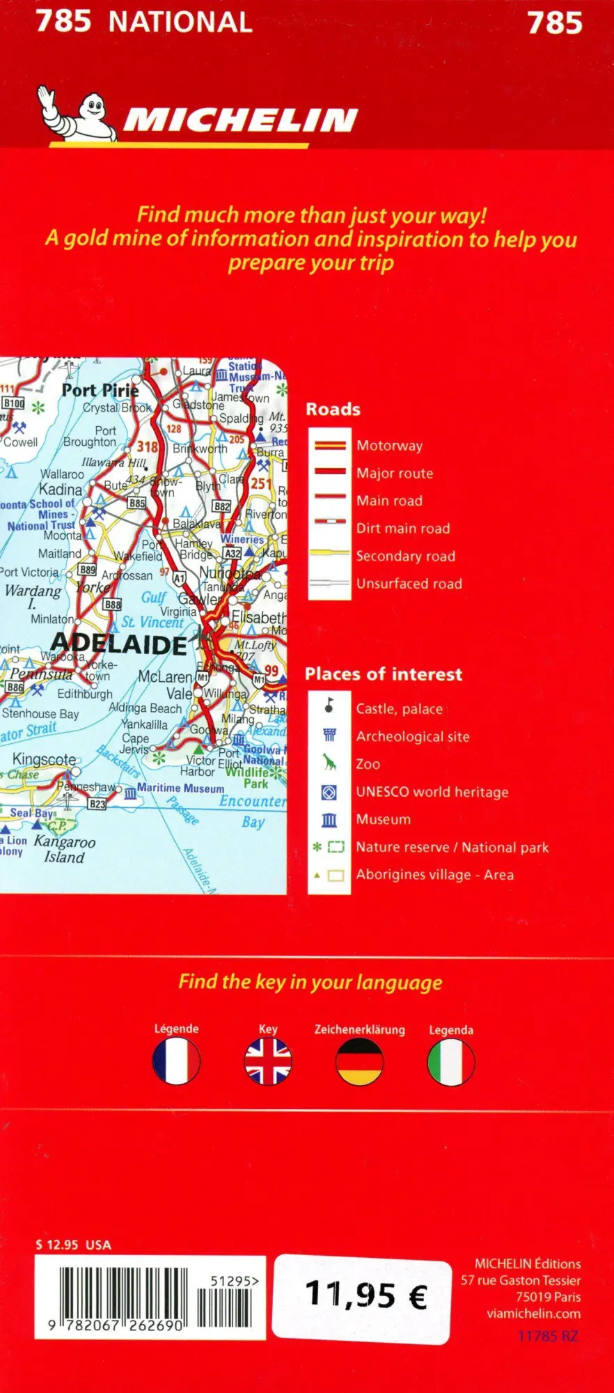 Bild: 9782067262690 | Michelin Australien 1:4 000 000 | Straßen- und Tourismuskarte | 2024