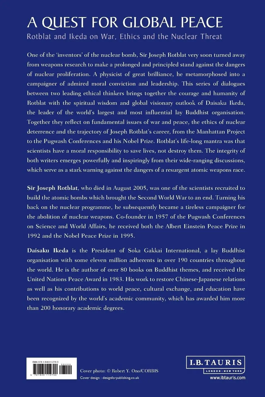 Rückseite: 9781845112790 | A Quest for Global Peace | Joseph Rotblat (u. a.) | Taschenbuch | 2006