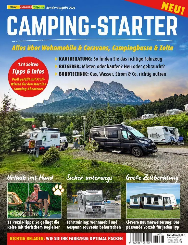 Cover: 9783613322790 | pro mobil Camping-Starter 01/2026 Fahrtraining, Raumerweiterung, Hund