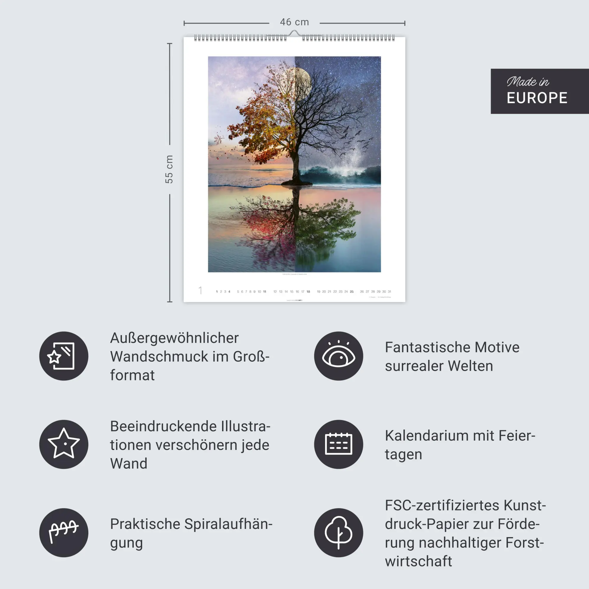 Bild: 9783839902790 | Surreale Welten Kalender 2026 | Natacha Einat | Kalender | 14 S.