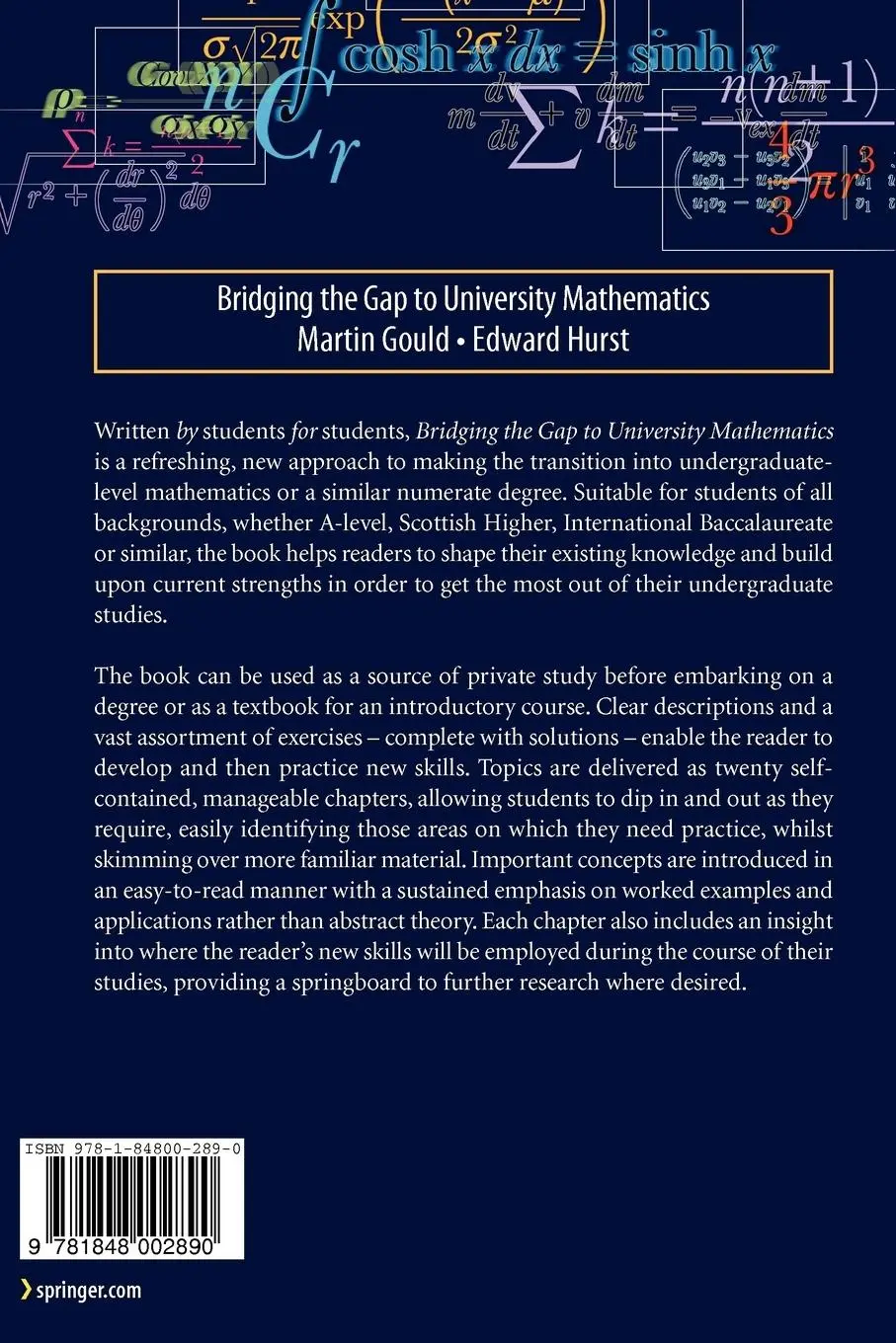 Rückseite: 9781848002890 | Bridging the Gap to University Mathematics | Martin Gould (u. a.) | xi