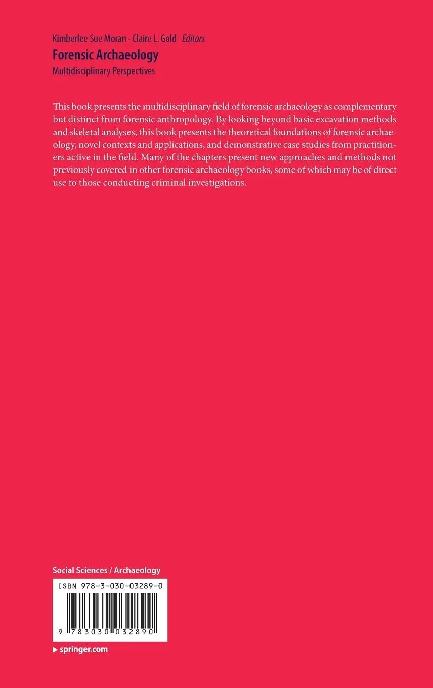 Rückseite: 9783030032890 | Forensic Archaeology | Multidisciplinary Perspectives | Gold (u. a.)