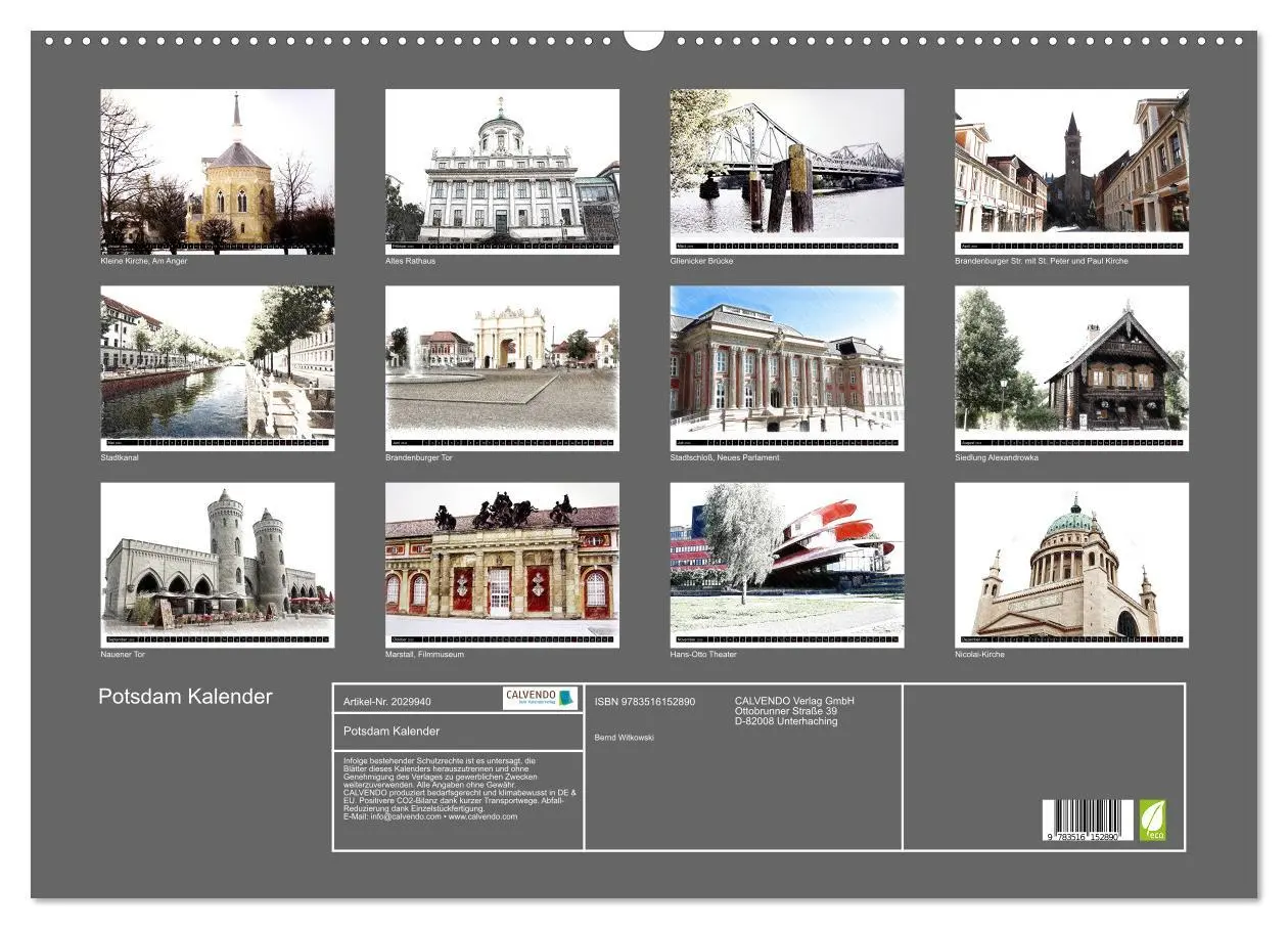 Bild: 9783516152890 | Potsdam Kalender (Wandkalender 2026 DIN A2 quer), CALVENDO...