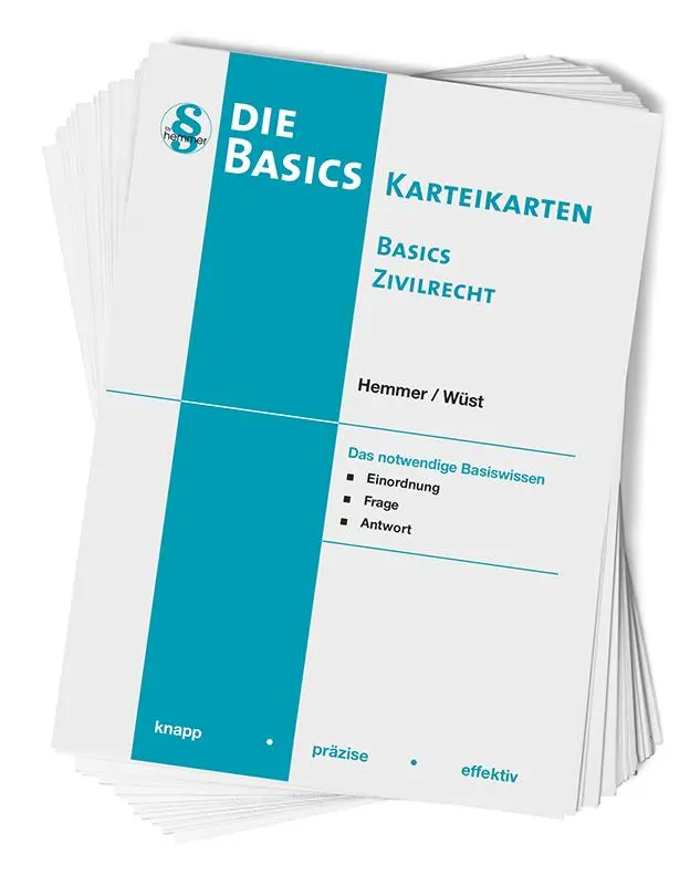 Cover: 9783968382890 | Karteikarten Basics Zivilrecht | knapp - präzise - effektiv | Box