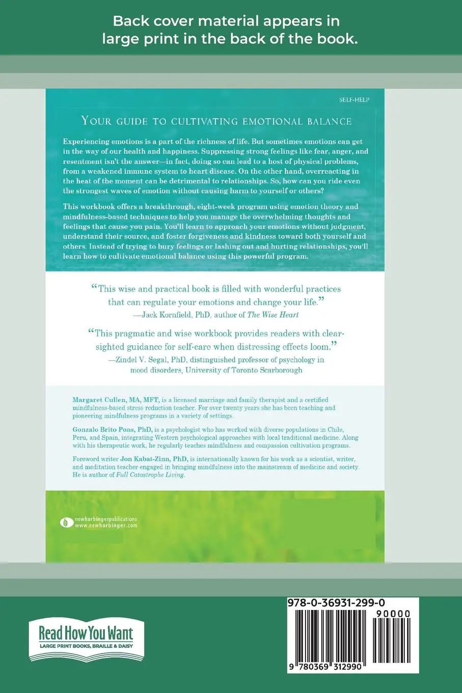 Rückseite: 9780369312990 | The Mindfulness-Based Emotional Balance Workbook | Cullen (u. a.)