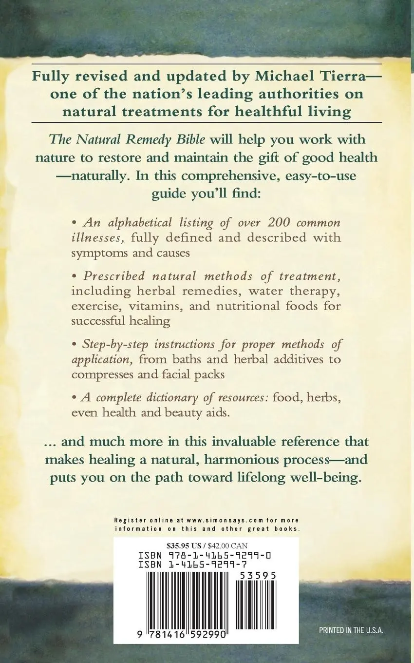 Rückseite: 9781416592990 | Natural Remedy Bible | Michael Tierra (u. a.) | Taschenbuch | Englisch
