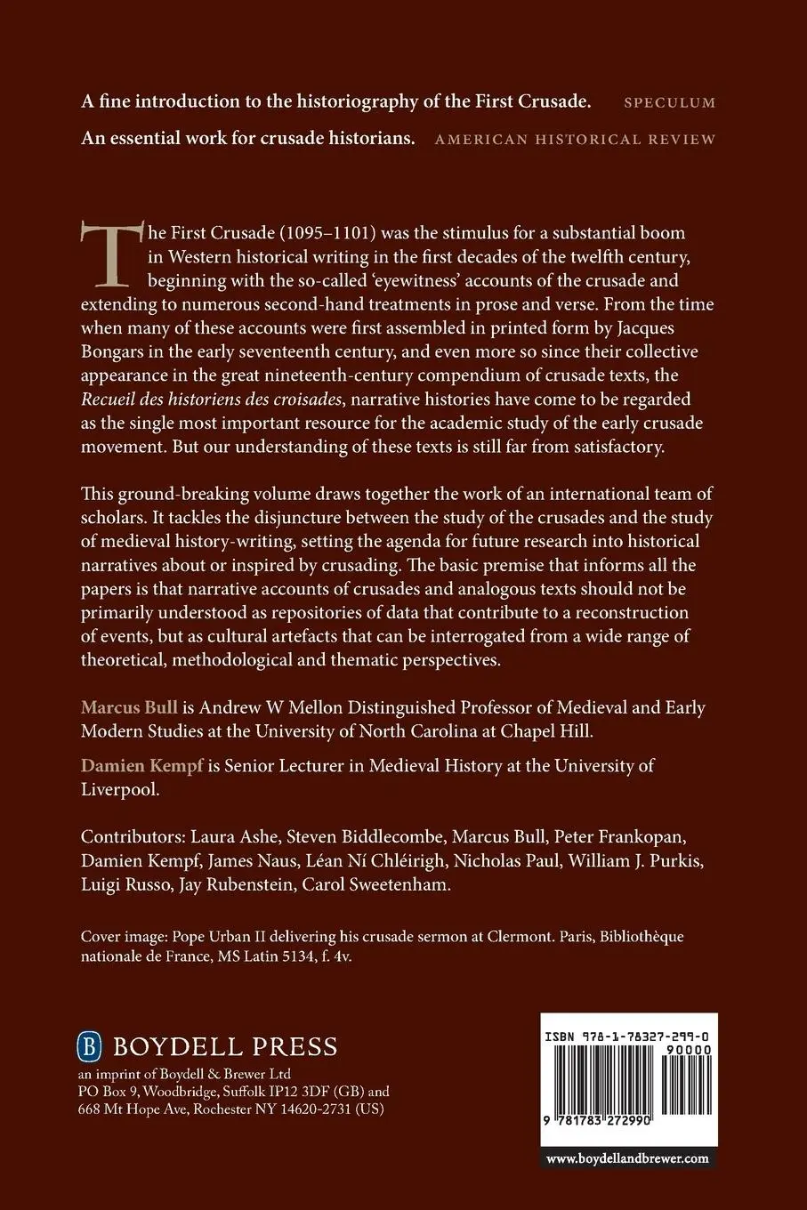 Rückseite: 9781783272990 | Writing the Early Crusades | Text, Transmission and Memory | Buch