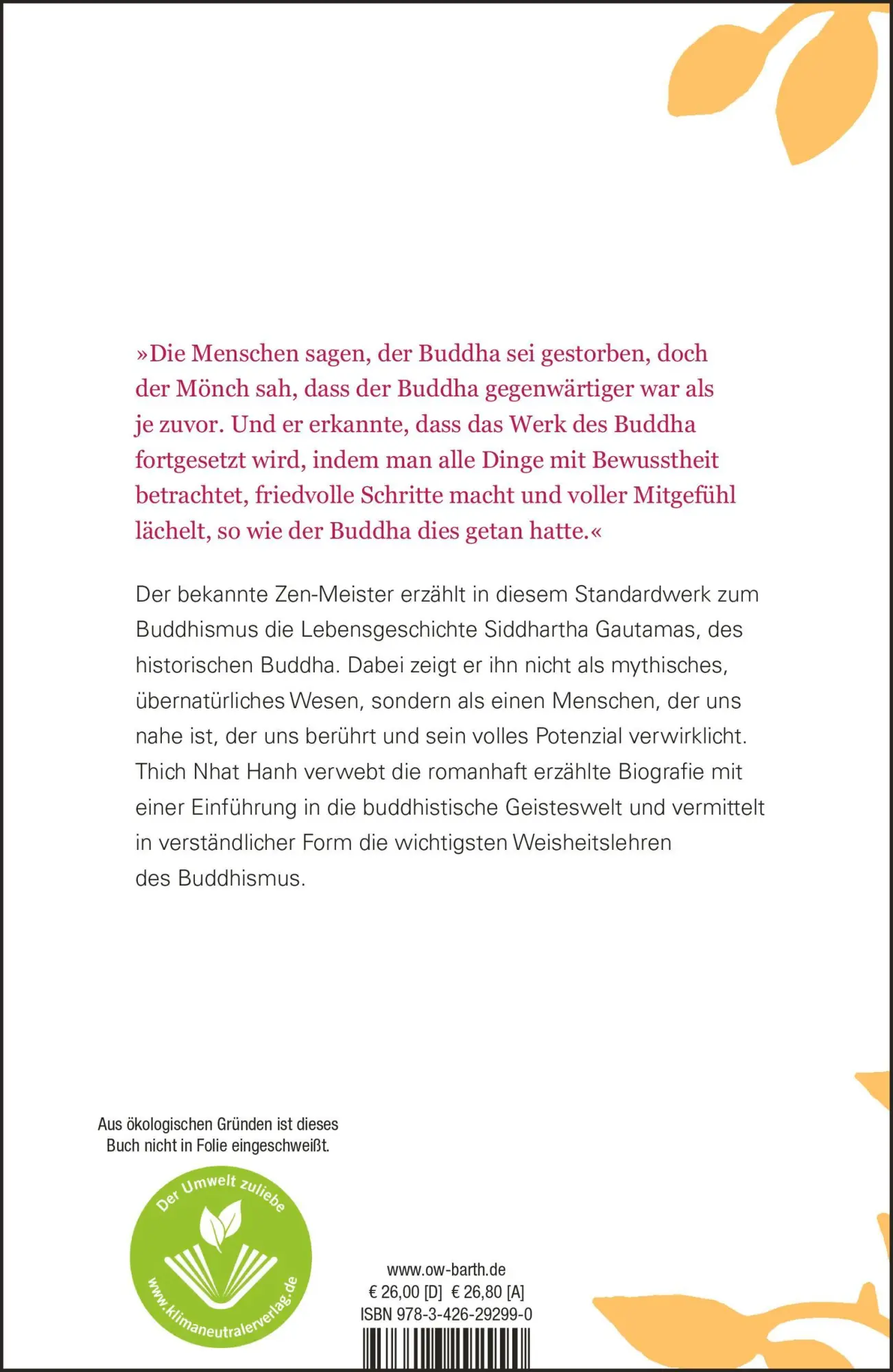 Rückseite: 9783426292990 | Wie Siddhartha zum Buddha wurde | Eine Einführung in den Buddhismus