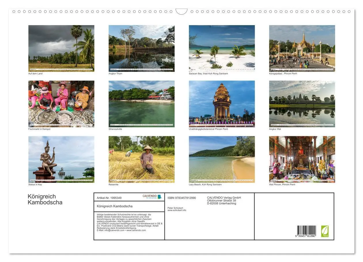 Bild: 9783457812990 | Königreich Kambodscha (Wandkalender 2026 DIN A2 quer), CALVENDO...