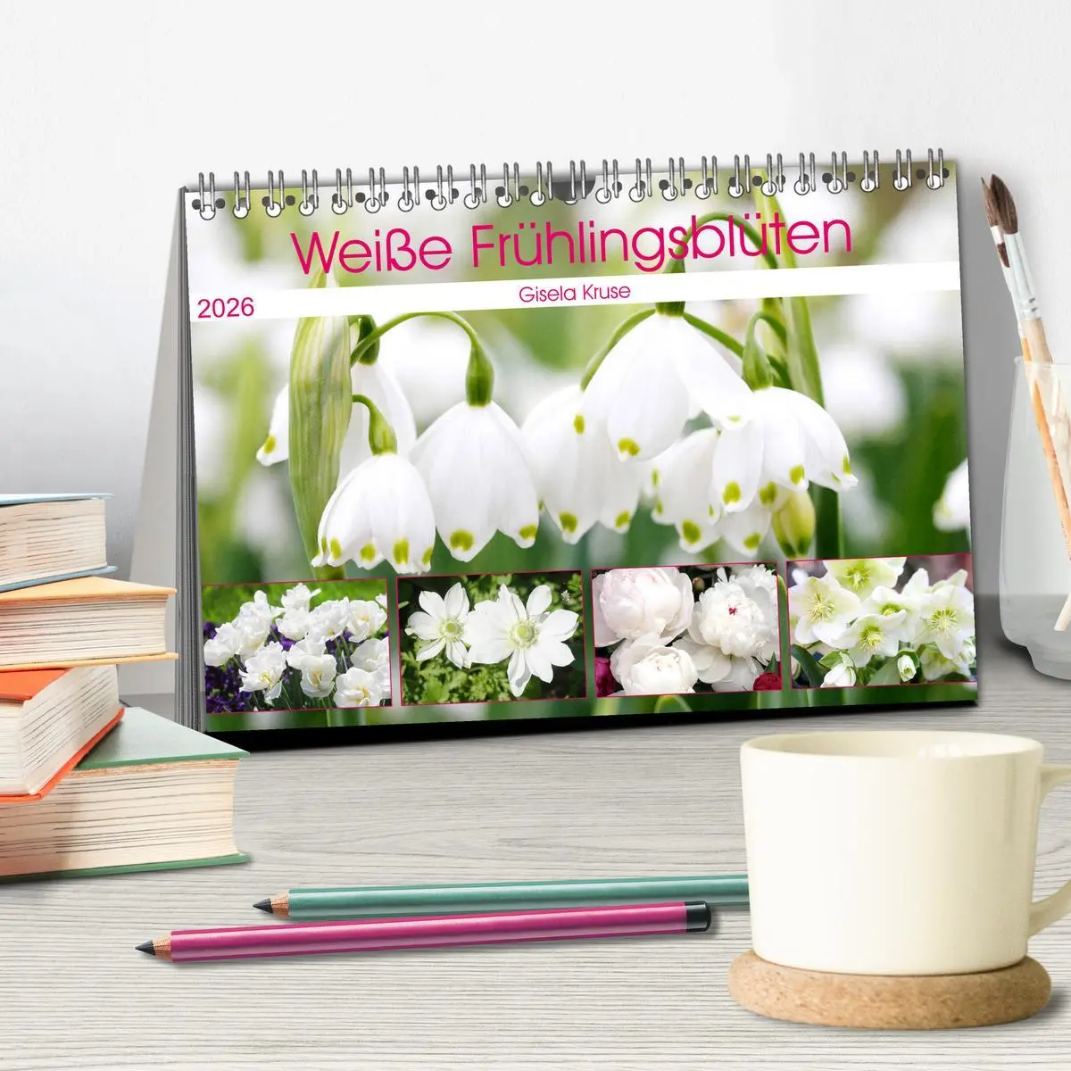 Bild: 9783457703090 | Weiße Frühlingsblüten (Tischkalender 2026 DIN A5 quer), CALVENDO...