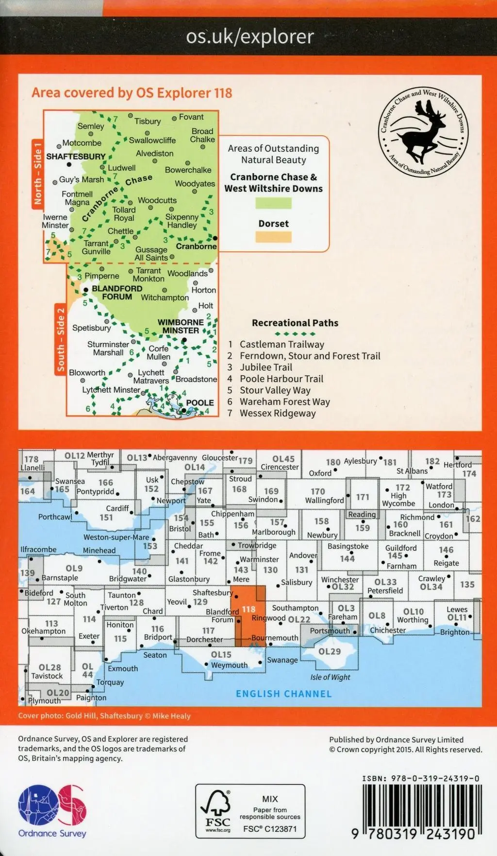 Bild: 9780319243190 | Shaftesbury, Cranbourne Chase, Poole, Wimbourne Minster and Blandford