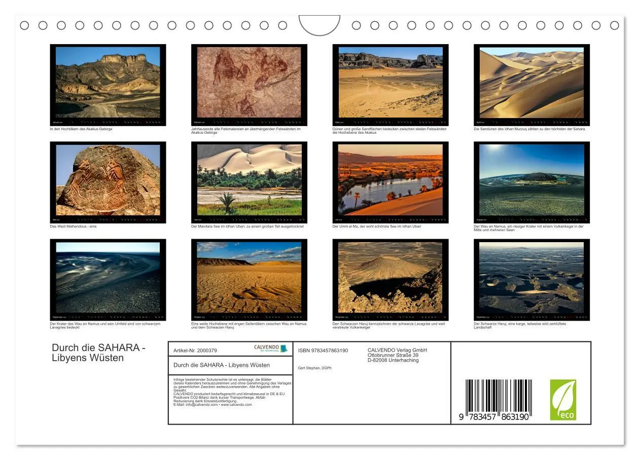 Bild: 9783457863190 | Durch die SAHARA - Libyens Wüsten (Wandkalender 2026 DIN A4 quer),...