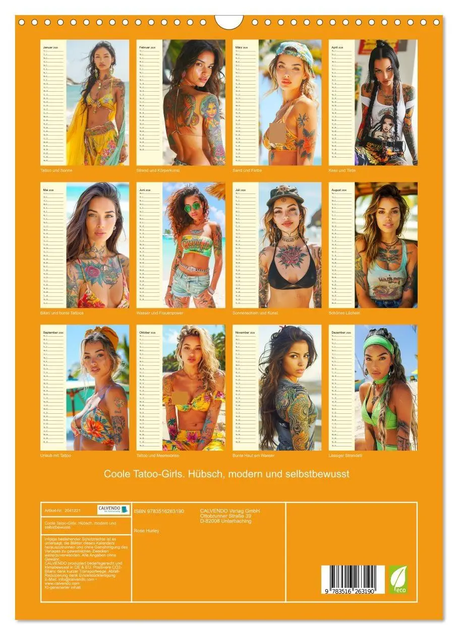 Bild: 9783516263190 | Coole Tatoo-Girls. Hübsch, modern und selbstbewusst (Wandkalender...