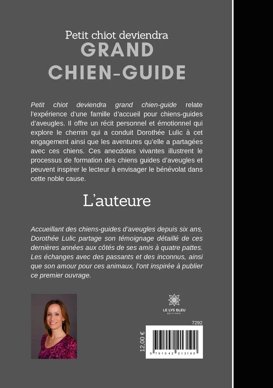 Rückseite: 9791042213190 | Petit chiot deviendra grand chien-guide | Dorothée Lulic | Taschenbuch