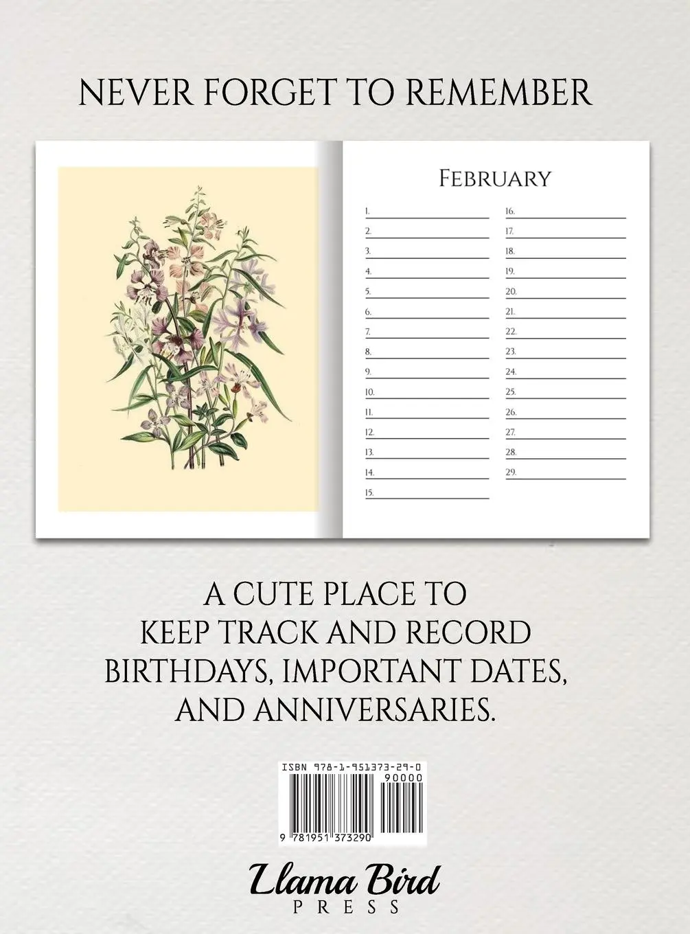 Rückseite: 9781951373290 | Birthday Calendar | Llama Bird Press | Buch | Englisch | 2020