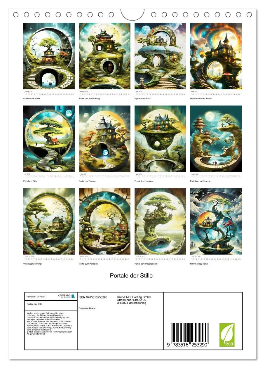 Bild: 9783516253290 | Portale der Stille (Wandkalender 2026 DIN A4 hoch), CALVENDO...