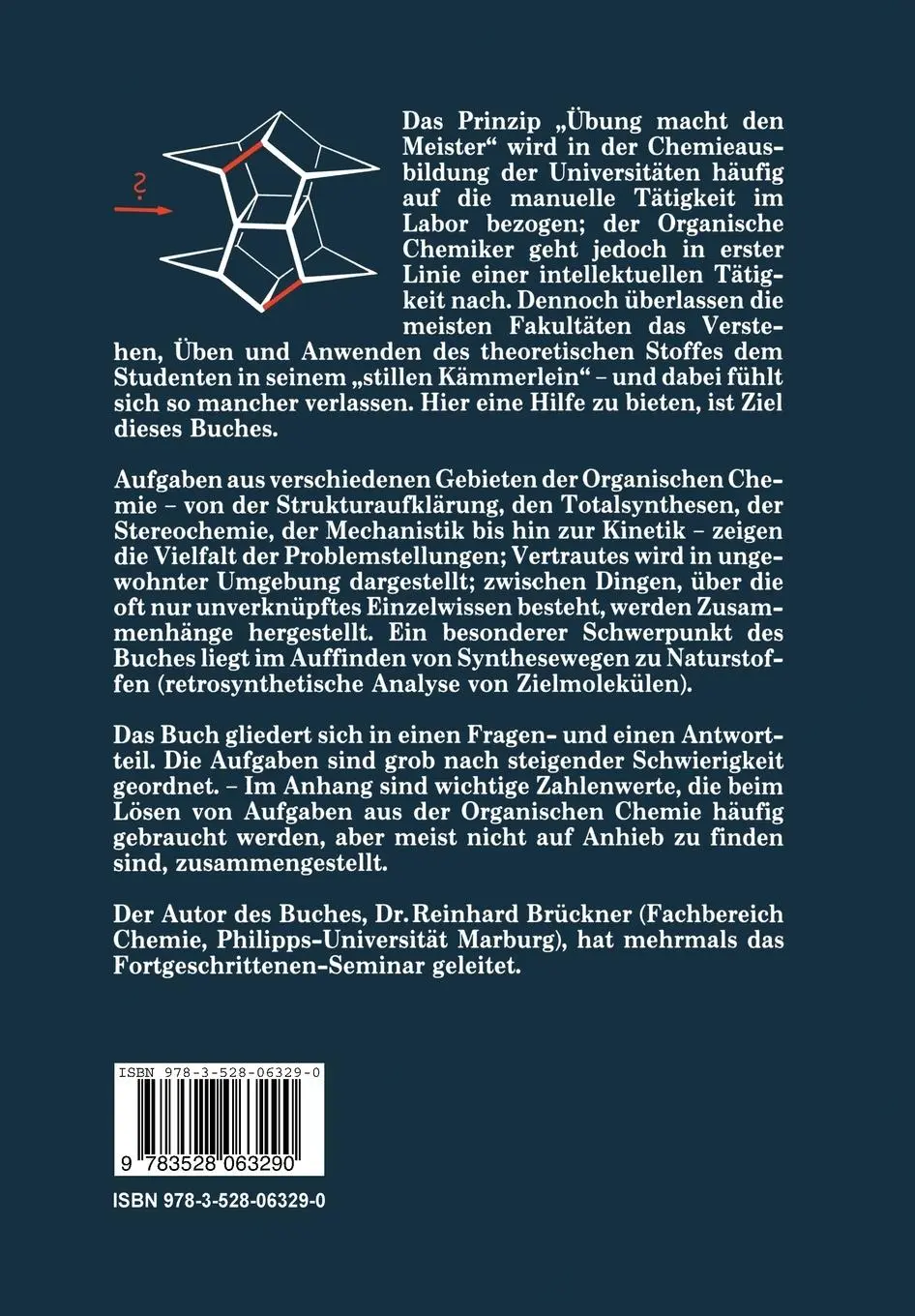 Rückseite: 9783528063290 | Organisch-Chemischer Denksport | Reinhard Brückner | Taschenbuch