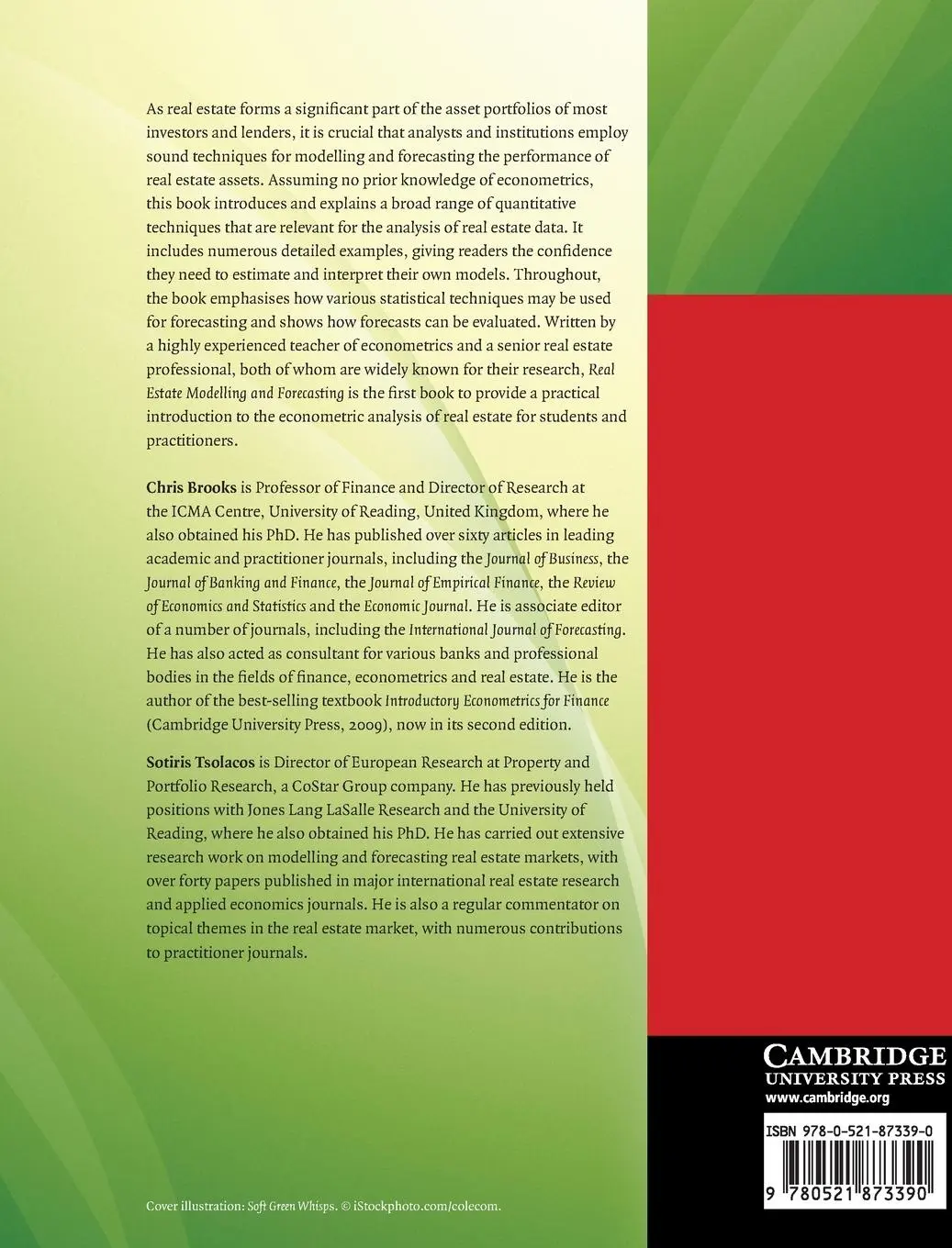 Rückseite: 9780521873390 | Real Estate Modelling and Forecasting | Chris Brooks (u. a.) | Buch