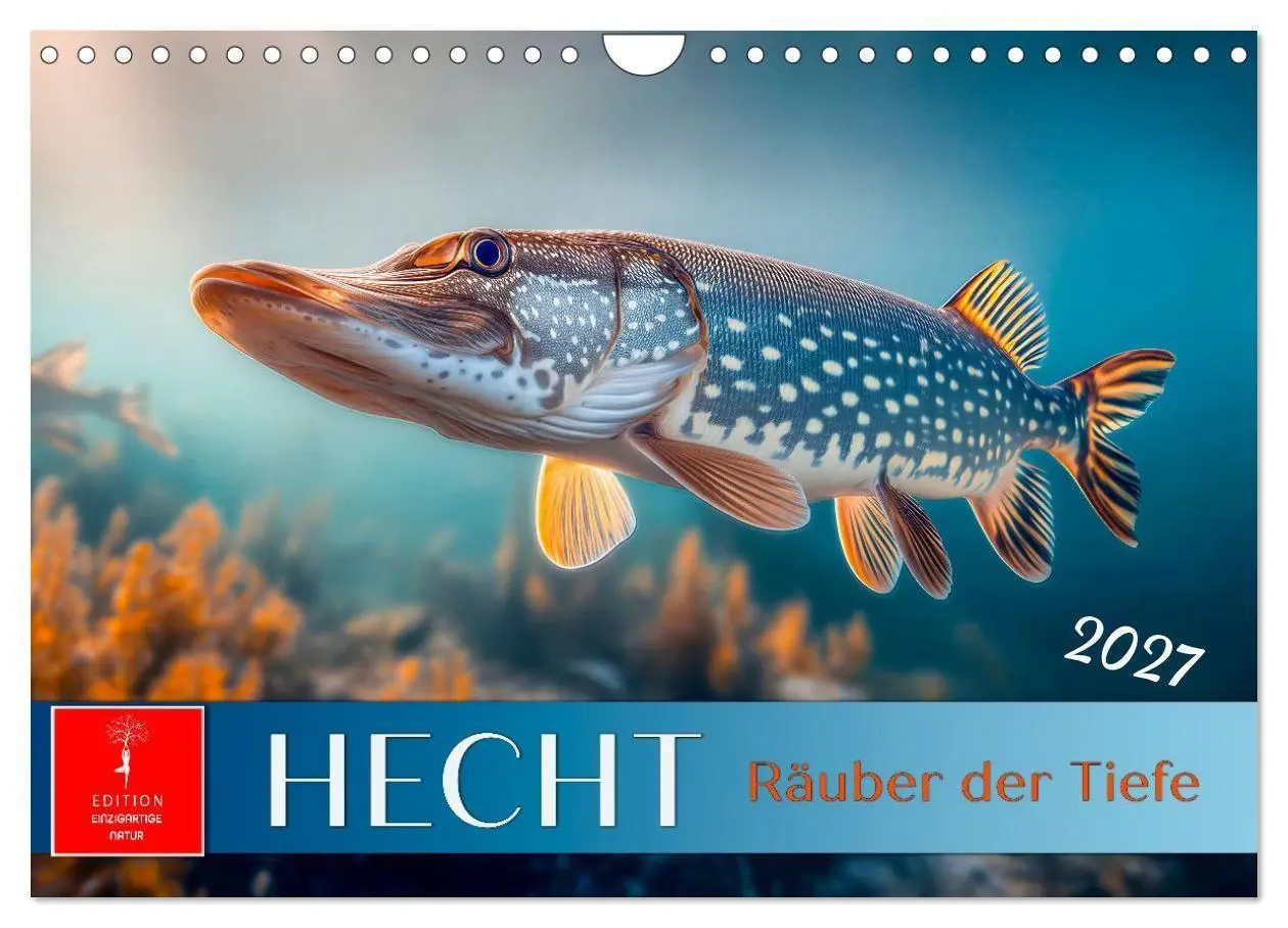 Cover: 9783516793390 | Hecht - Jäger der Tiefe (Wandkalender 2027 DIN A4 quer), CALVENDO...
