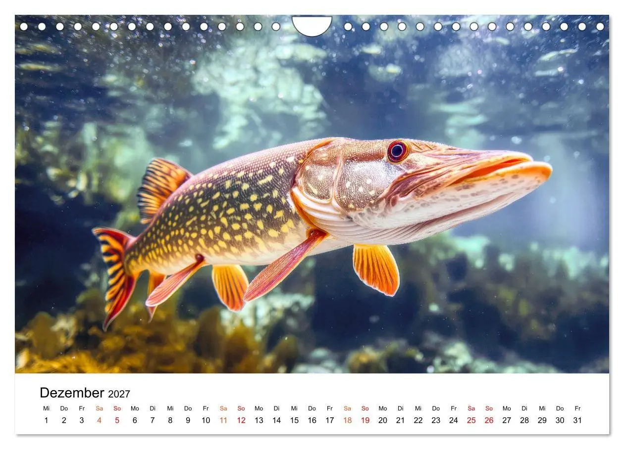 Bild: 9783516793390 | Hecht - Jäger der Tiefe (Wandkalender 2027 DIN A4 quer), CALVENDO...