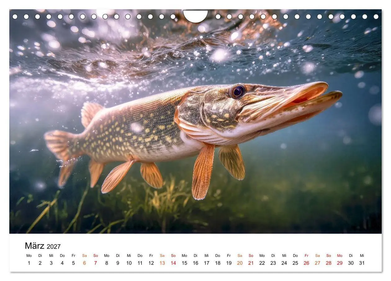 Bild: 9783516793390 | Hecht - Jäger der Tiefe (Wandkalender 2027 DIN A4 quer), CALVENDO...