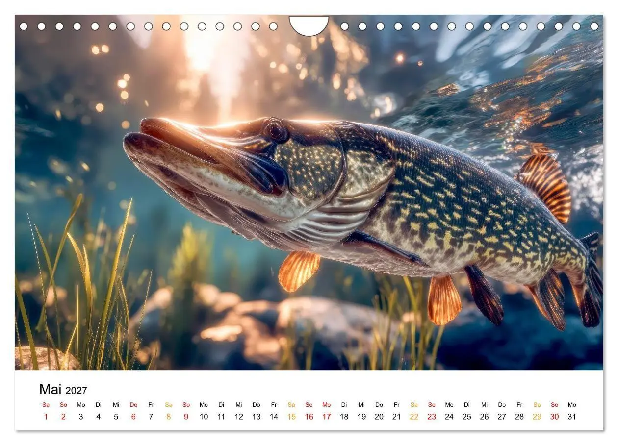 Bild: 9783516793390 | Hecht - Jäger der Tiefe (Wandkalender 2027 DIN A4 quer), CALVENDO...