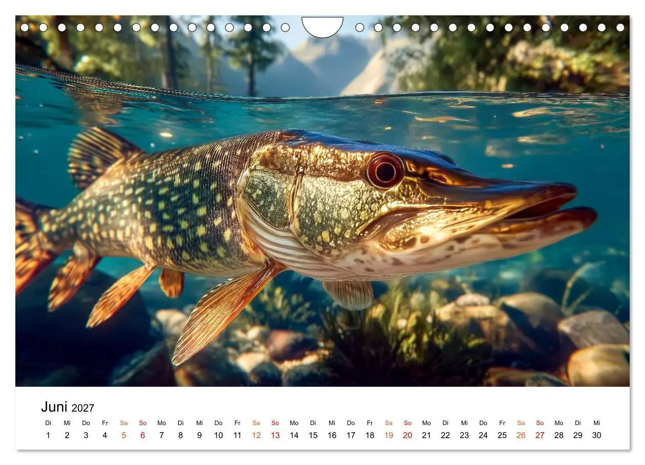 Bild: 9783516793390 | Hecht - Jäger der Tiefe (Wandkalender 2027 DIN A4 quer), CALVENDO...