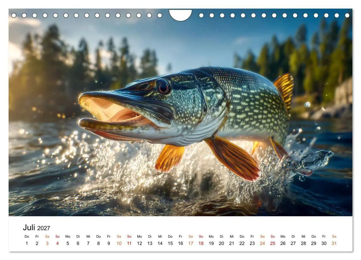 Bild: 9783516793390 | Hecht - Jäger der Tiefe (Wandkalender 2027 DIN A4 quer), CALVENDO...