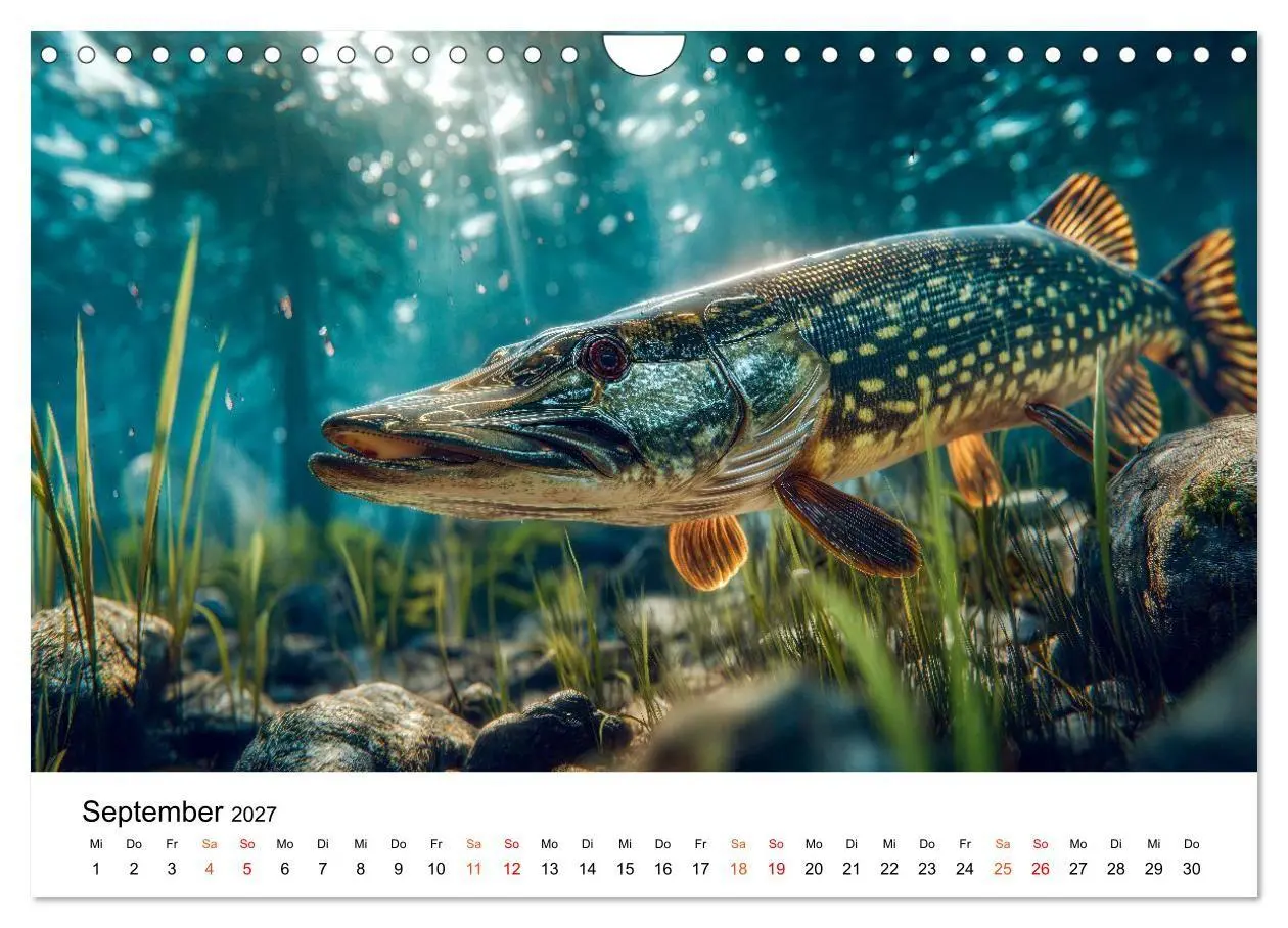 Bild: 9783516793390 | Hecht - Jäger der Tiefe (Wandkalender 2027 DIN A4 quer), CALVENDO...