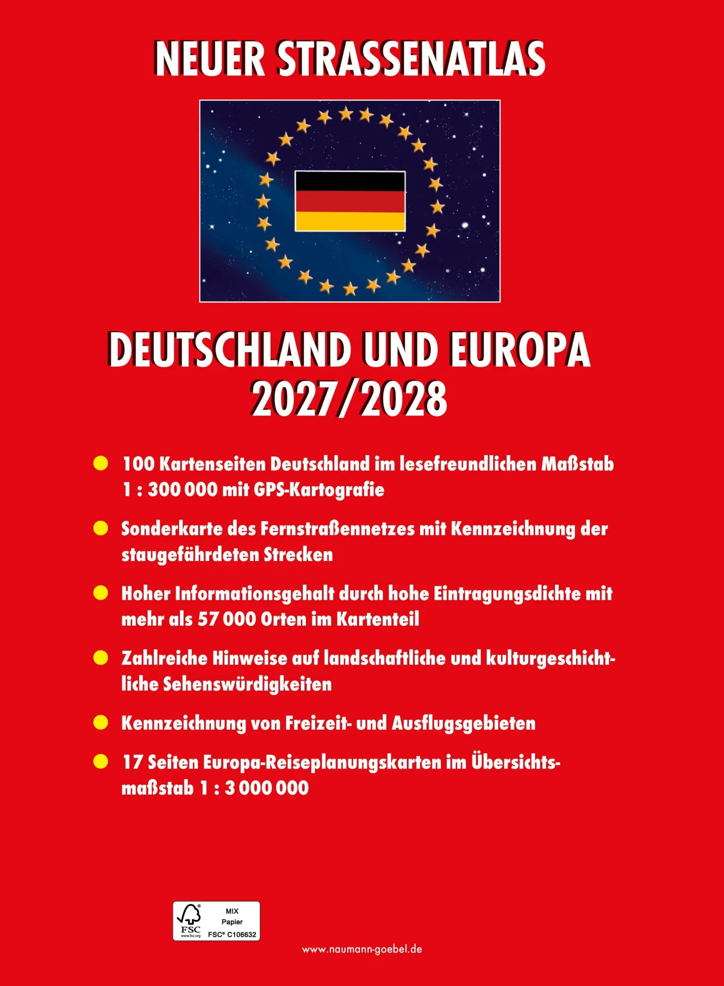 Rückseite: 9783625143390 | Neuer Straßenatlas Deutschland/Europa 2027/2028 | Taschenbuch | 168 S.