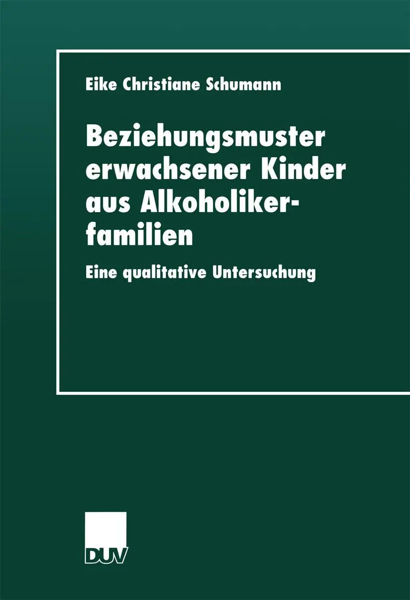 Cover: 9783824443390 | Beziehungsmuster erwachsener Kinder aus Alkoholikerfamilien | Schumann