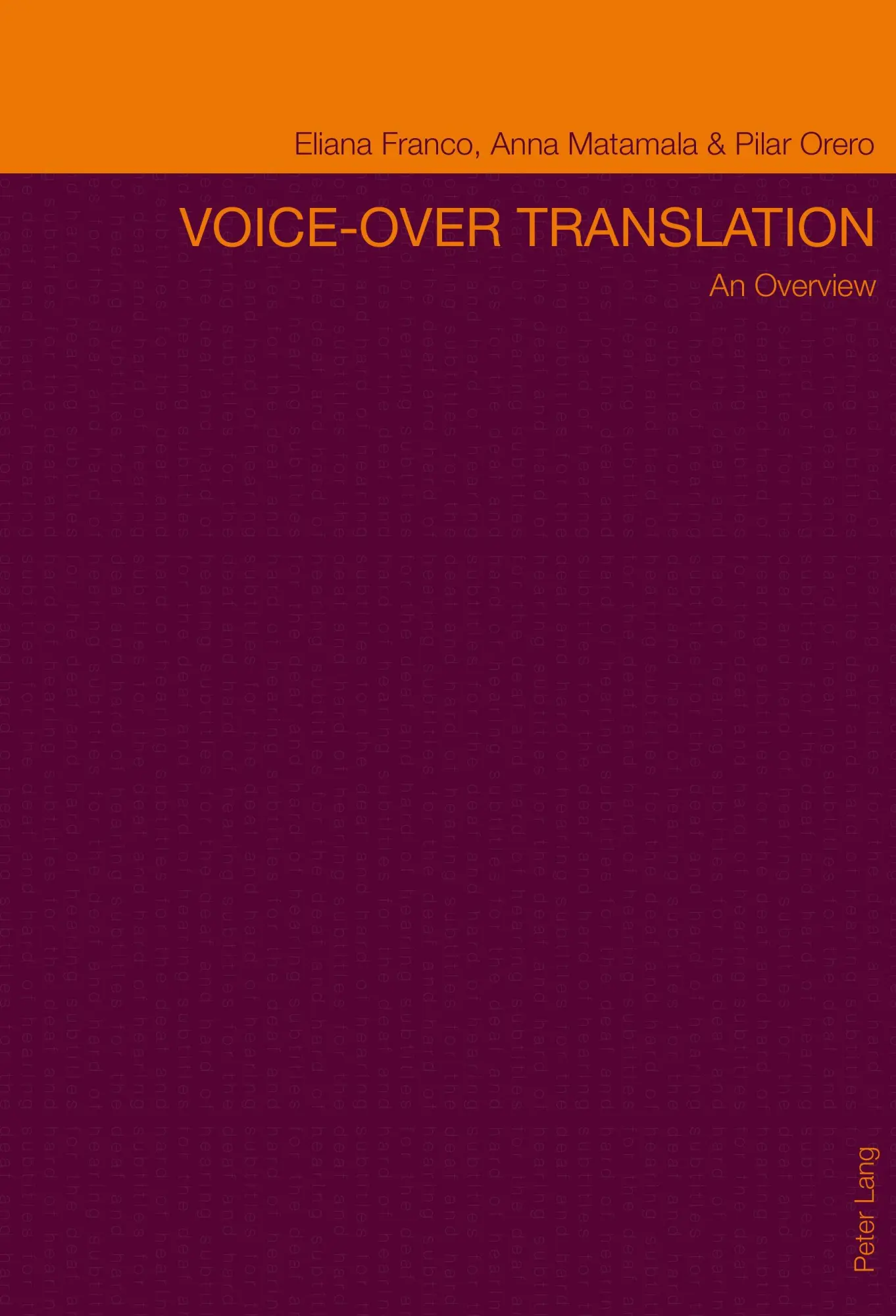 Cover: 9783034313490 | Voice-over Translation | An Overview- Second Edition | Franco (u. a.)