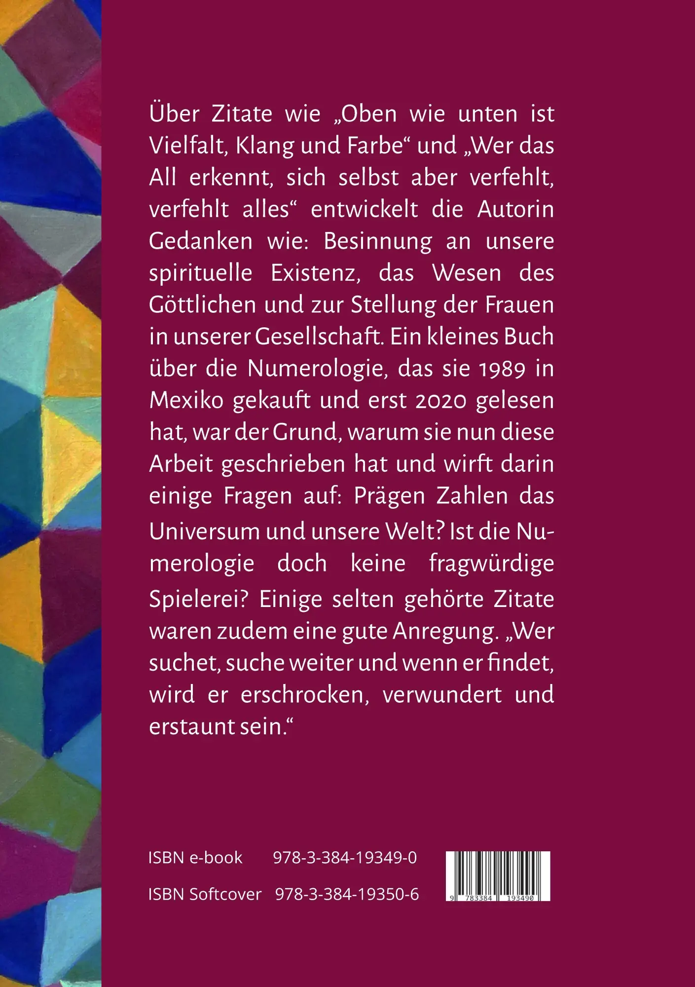 Rückseite: 9783384193490 | "OBEN WIE UNTEN" ist Vielfalt, Klang und Farbe | Roskaritz | Buch